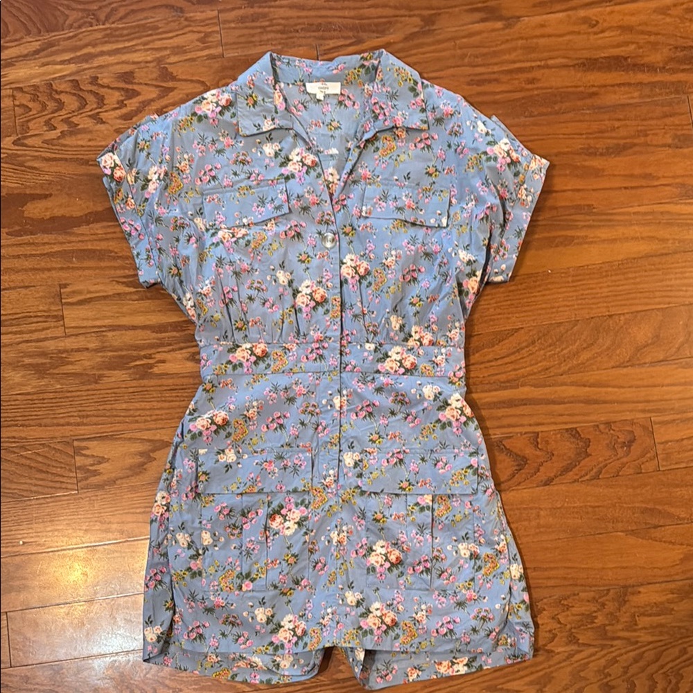 Floral Blue Romper